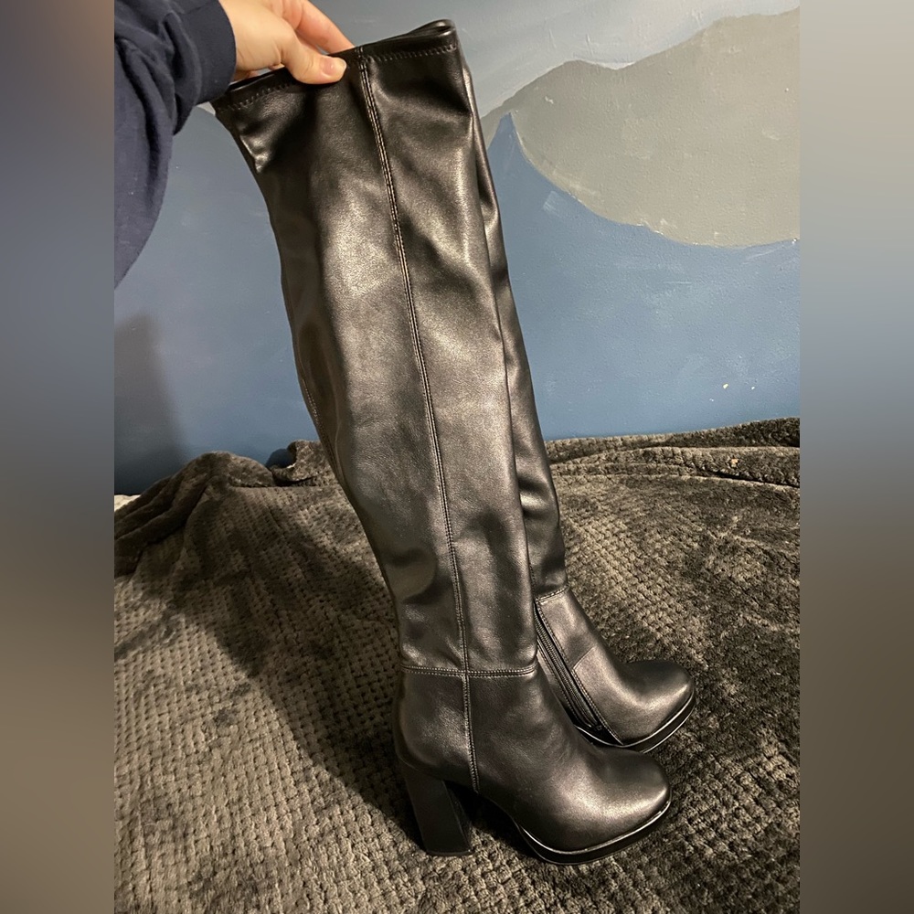 Steve Madden Platform Faux Leather Over the Knee Boots, Never Worn size 6.5